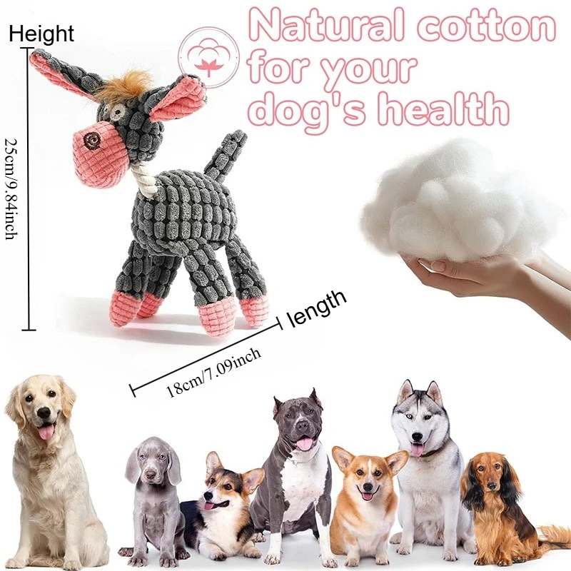Kenjac - Stuffed Animal Plush Dog Toy with Squeakers, Aggressive Chew Toys for Small Medium Large Dogs Pet Products image 6