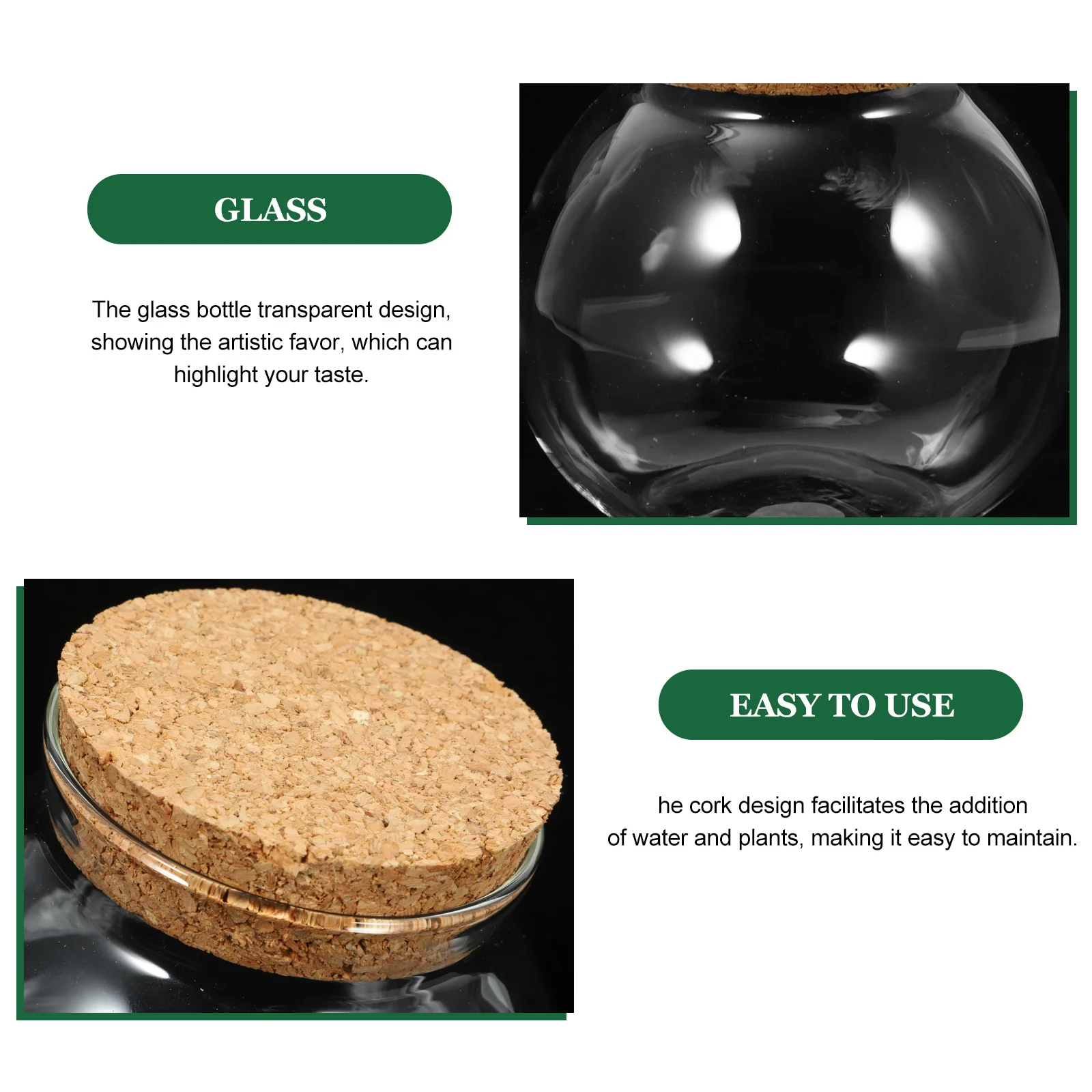 

Ecological Bottle Glass Terrarium For Plants Micro Landscape Diy Container Moss Planter Table Adornment Home Office Decor