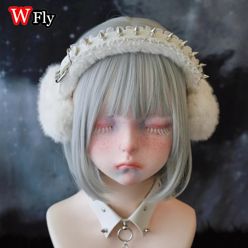 Princess Wind Lovely  Women’s Harajuku Steampunk Y2K GIRL keep warm fold headband lace rivetfoldable earmuffs Earmuff  Ear Muff