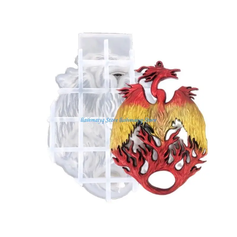 

573B Diy Phoenix Wall Pendant Ornaments Desktop Decoration Epoxy Silicone Mold