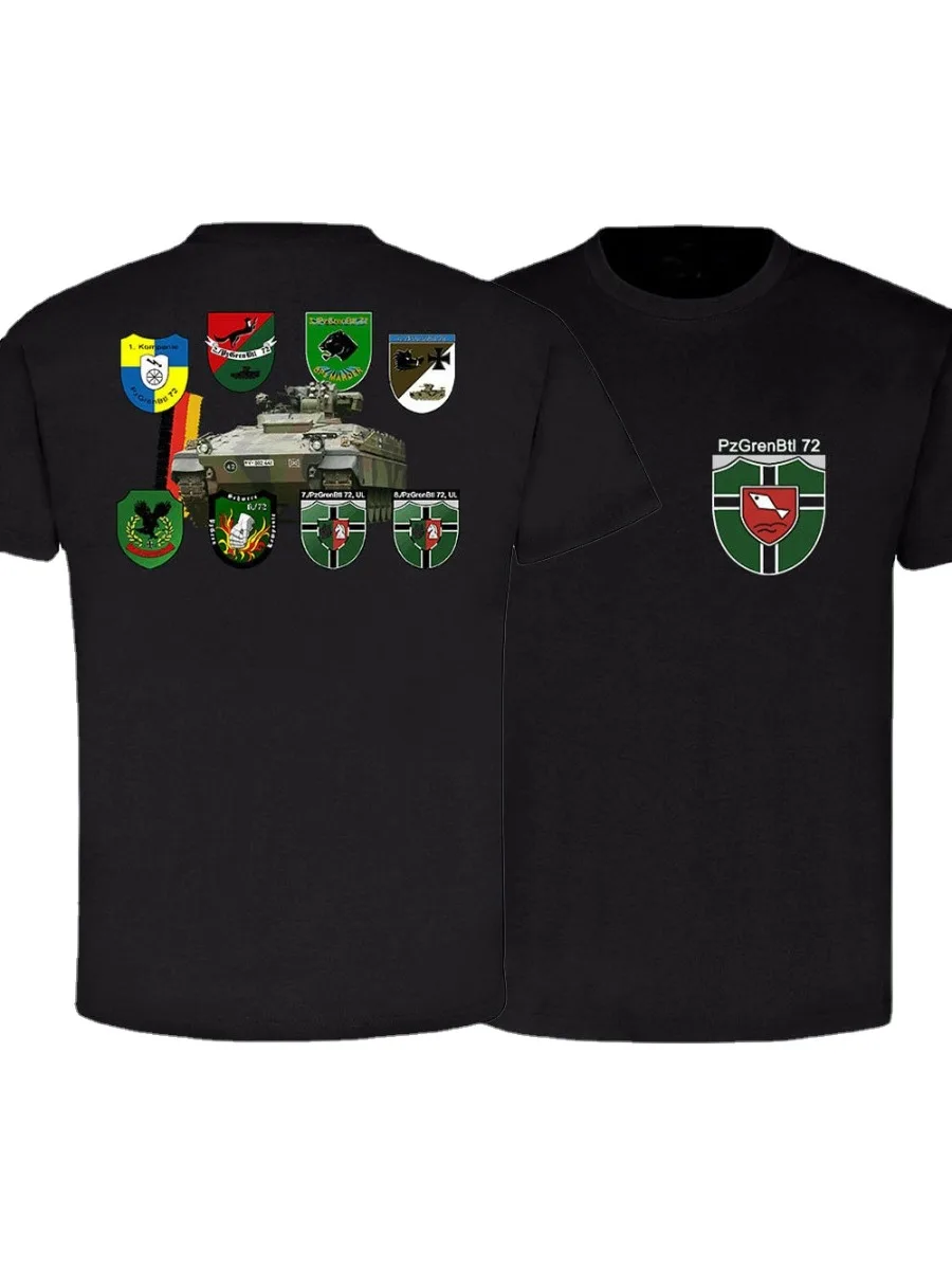 PzGrenBtl 72 Companies Panzergrenadier Battalion Coat of Arms T-Shirt. Premium Cotton Short Sleeve O-Neck Mens T Shirt New S-3XL