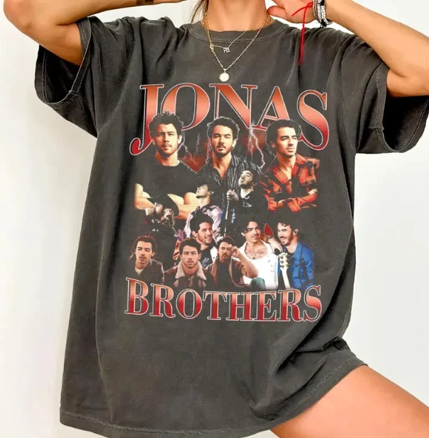 Women Jonas Brothers T-shirt, Jonas Concert Tee  Unisex Oversized Cotton Casual Harajuku Summer Short Sleeve Streetwear