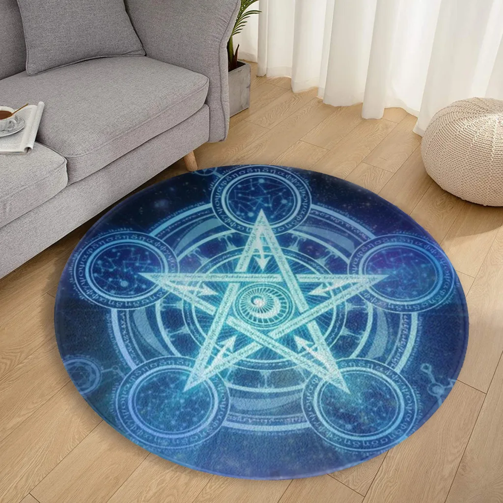 Circular Carpet Floor Mat Nordic Style Home Doormat Bathroom-Toilet Mats Bedroom Circular Magic Formation Hotel Decor Mat Rug