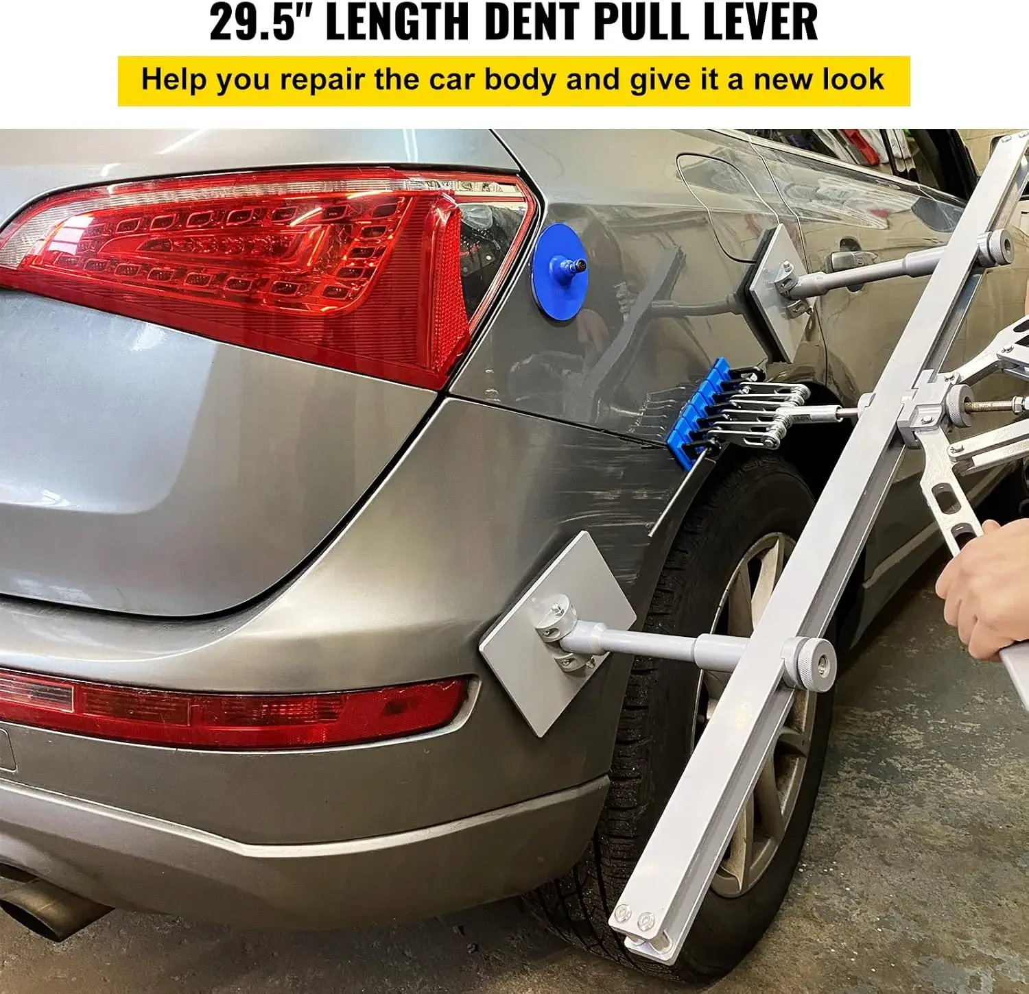 Dent Pull Lever Bar Kit Fit for Both Aluminum and Steel Dent Pulling (750MM)