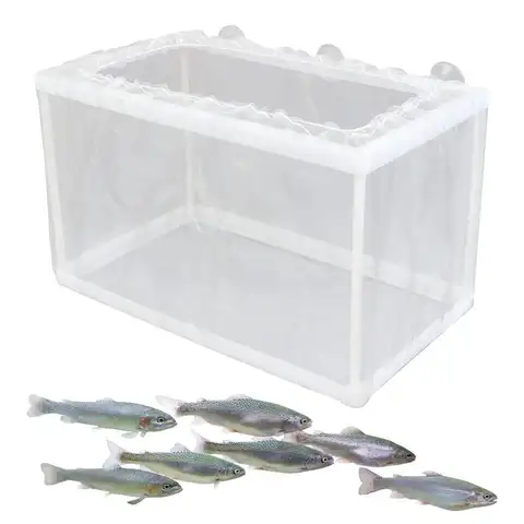 Fish Breeder Box with Suction, Aquarium Hatcher, Mesh Box, Juvenile Fish Separation Net, Tank Incubator Box, Fry Hatchery, DIY