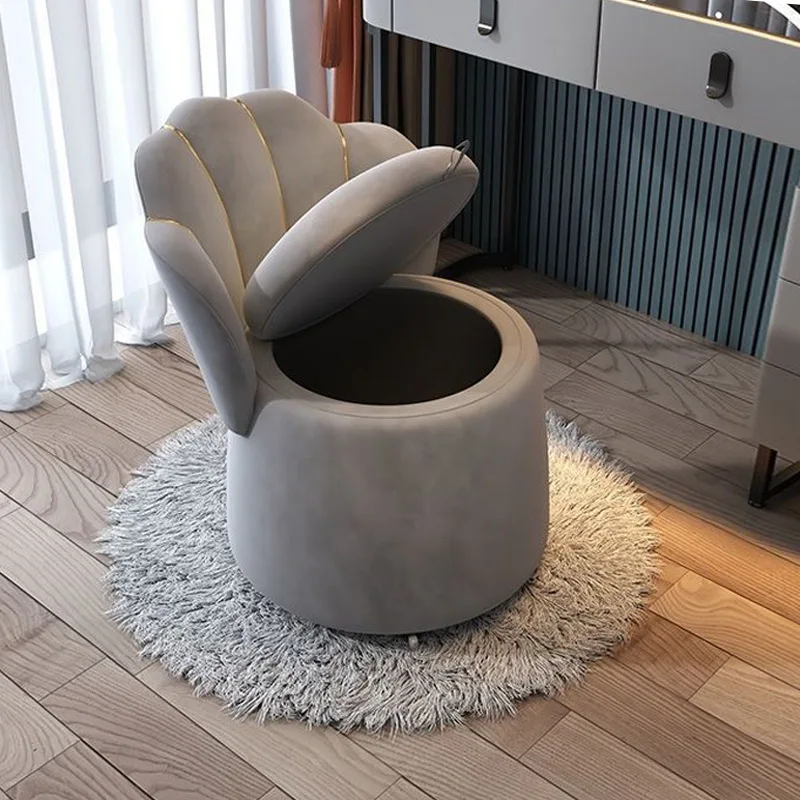 

Makeup stool with storage Home bedroom Back chair Dresser stool storage Makeup chair
