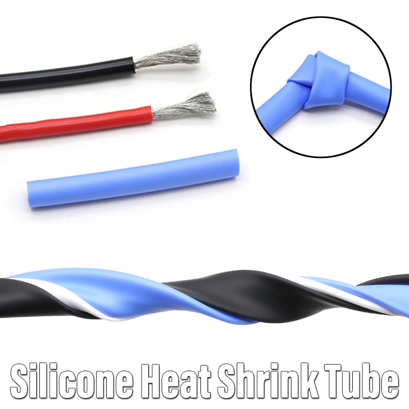 1/5M 1.7:1 High Temperature Silicone Heat Shrink Tube 0.8/1/2/3/4/6/8/10/12/15/20/25/30mm Insulated Protect Wire Cable Sleeve