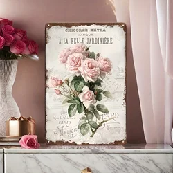 French Rose Shabby Chic Vintage Sign Wall Decor For Garden Home Cafe Florist Shop