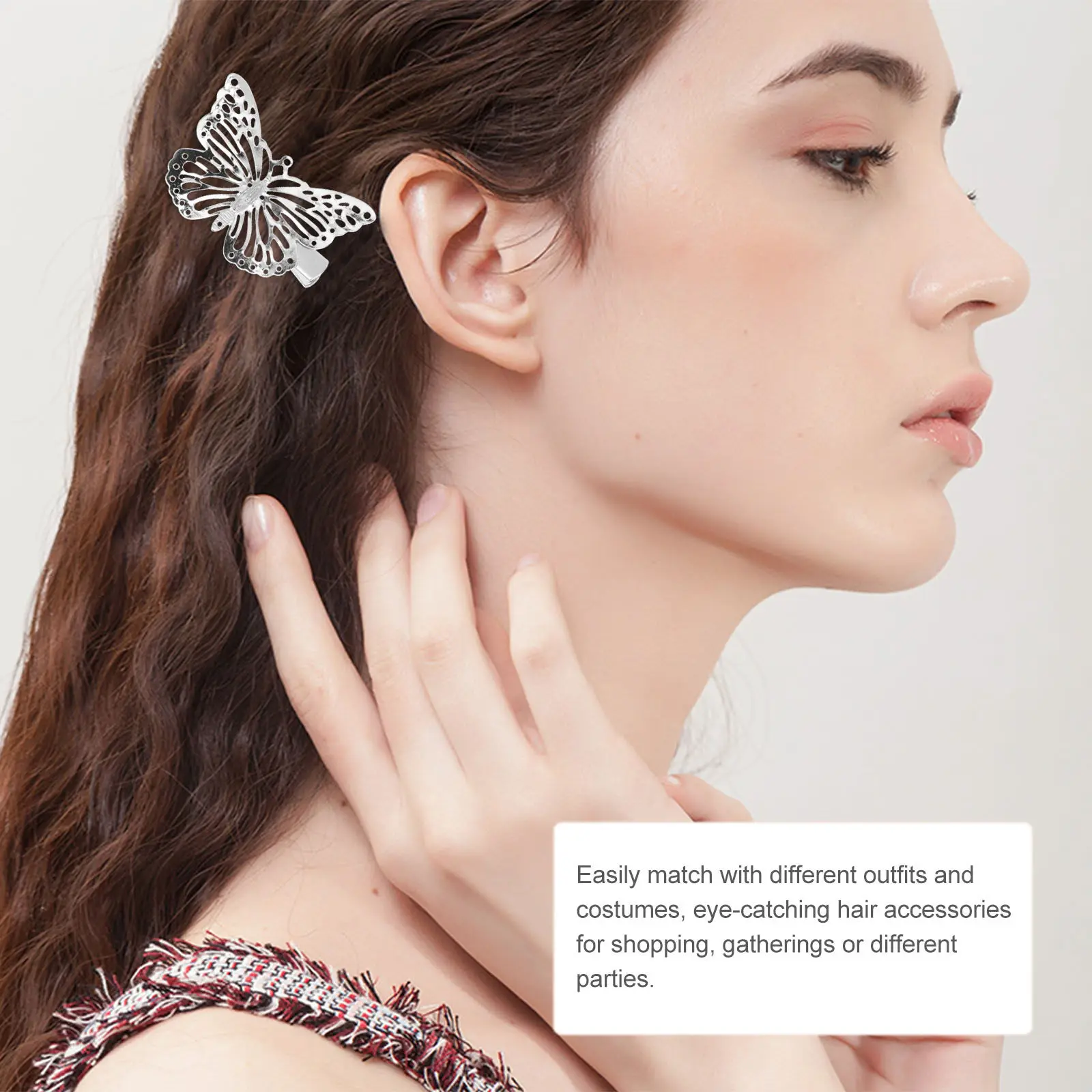

10Pcs Butterflies Hair Clip Metal Side Hairpin Elegant Barrette for Women Party Fashion Hair Decor Women Hairpin