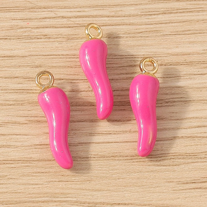 10 Stück 5x19mm süße bunte Harz Chili Pepper Charms Anhänger für Schmuckherstellung Ohrringe Halsketten Armband DIY Bastelbedarf – Detail 4