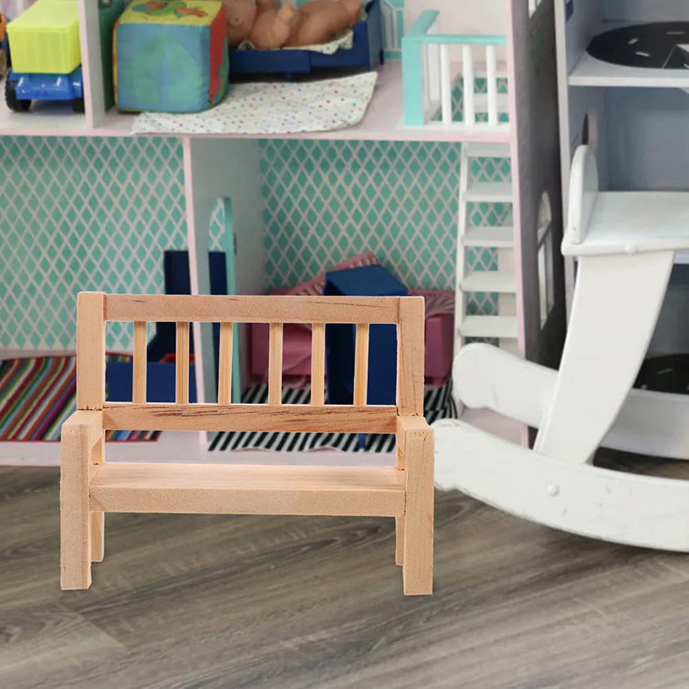 4 Pcs Bench Furniture Mini Miniature for Fairy Garden Dollhouse Accessories
