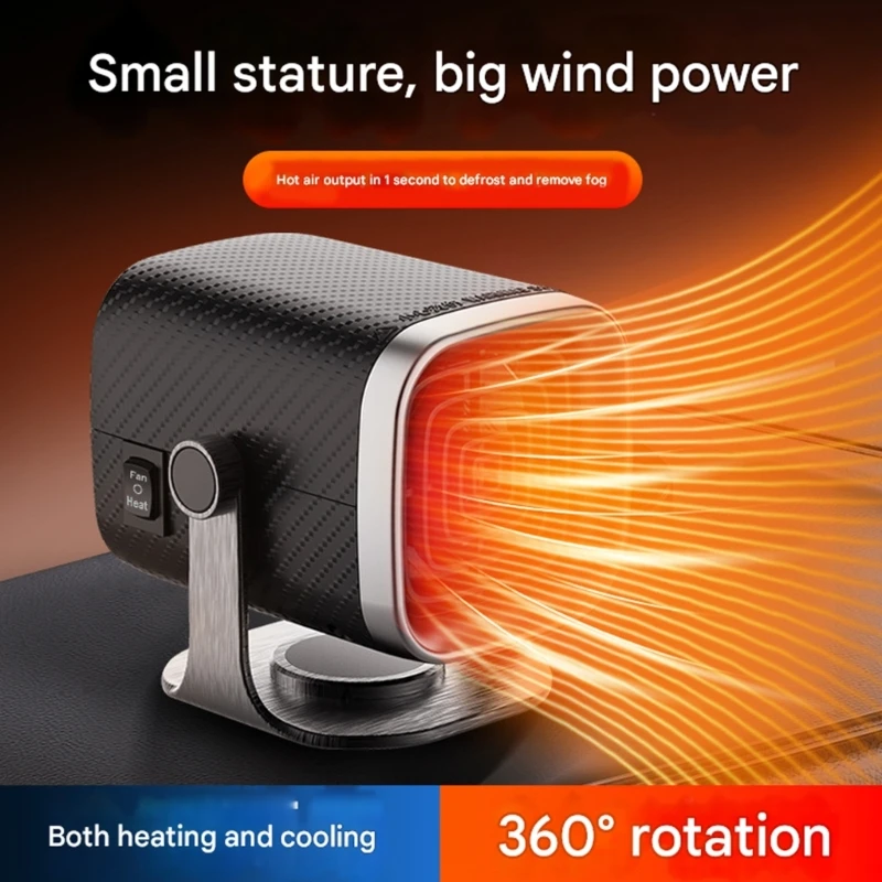H3CE 12/24V Vehicle Heater For Winter Defrosting Windshield Fast Heating Small ABS Heater Fan Universal Vehicle Use