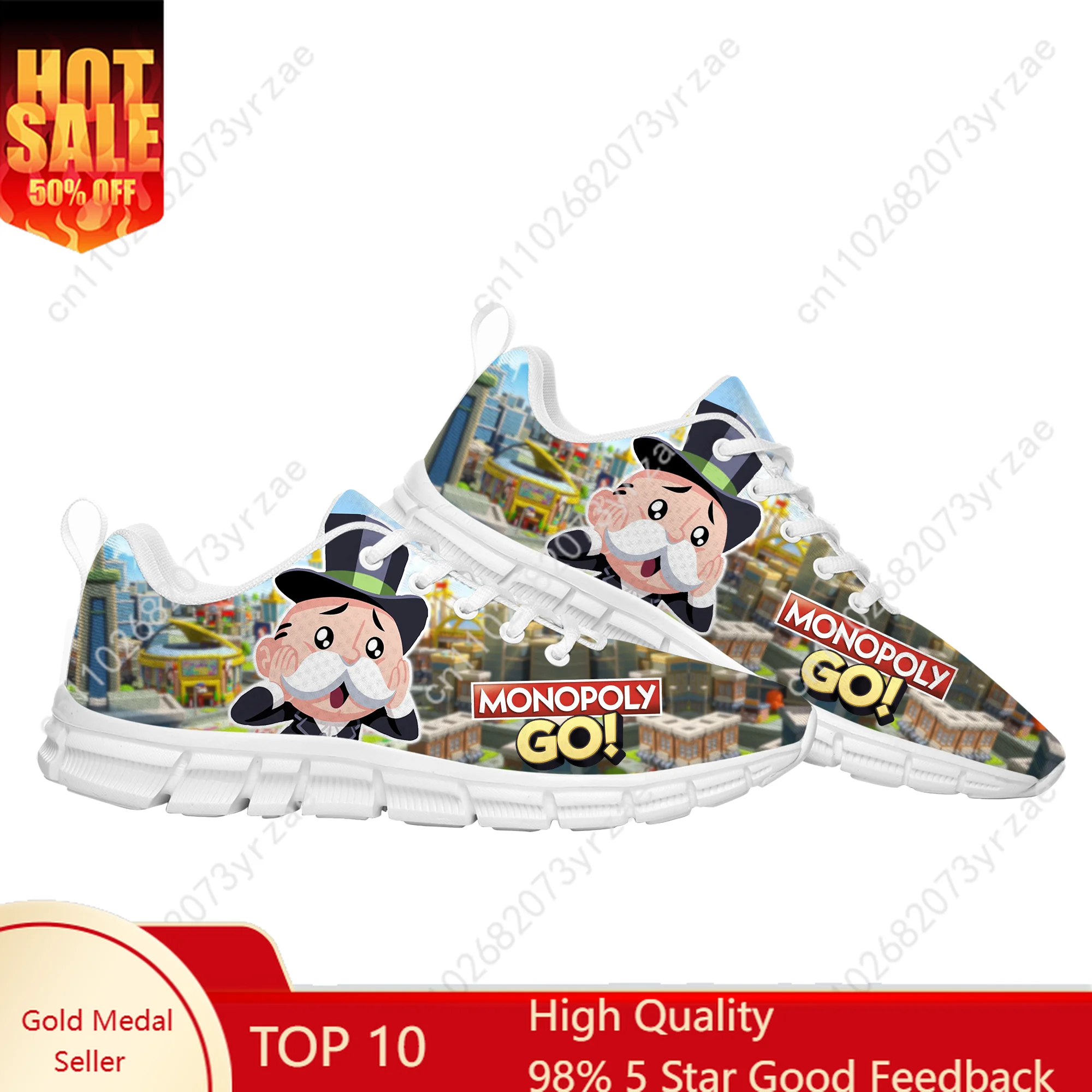 

Monopoly Go! Sneakers Men Women Teenager Customized Sports Shoes High Quality Fashion Casual Pattern Print Custom Made Shoes