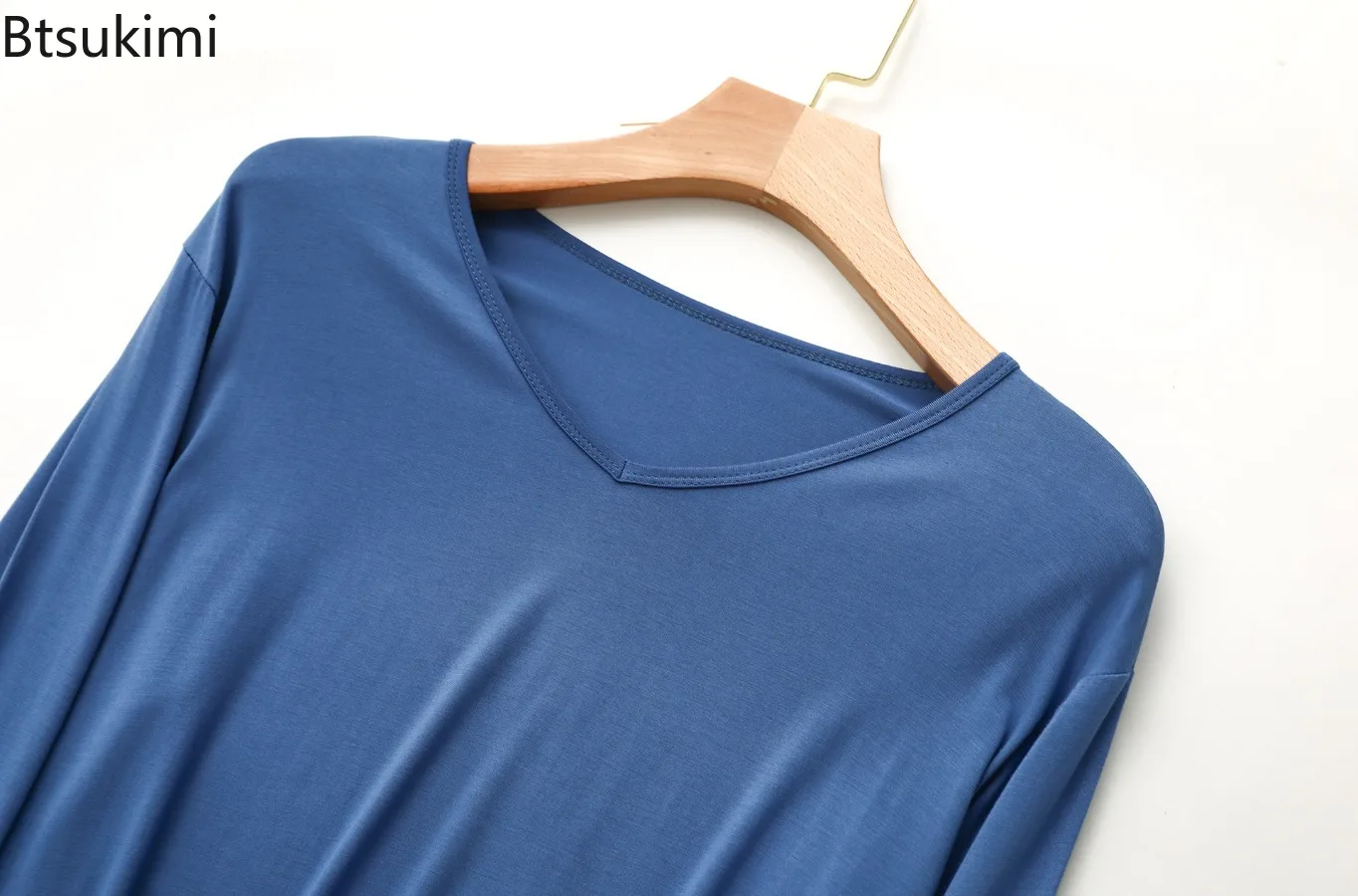 جديد 2025 ملابس منزلية مشروط للرجال بيجامات على شكل حرف v وأكمام طويلة أطقم سراويل ثنيات ناعمة مرنة مريحة ملابس نوم للرجال #6