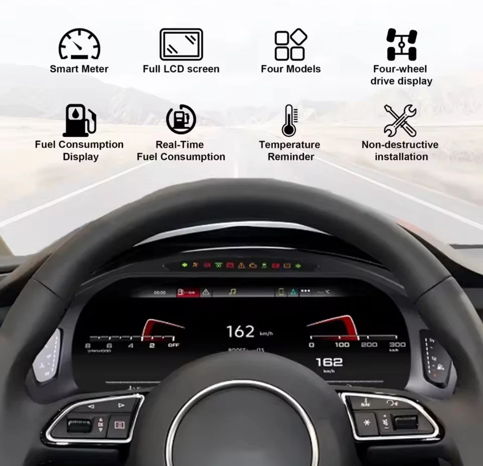 

12,3-дюймовый ЖК-дисплей для приборов для Audi A6 A7 2013-2018, цифровой кластер, беспроводной спидометр CarPlay, обновленная приборная панель