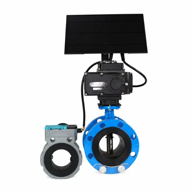 Remote Application Control Solar Electric Flanged Butterfly Valve for Farm Irrigation DN125 Fast Delivery