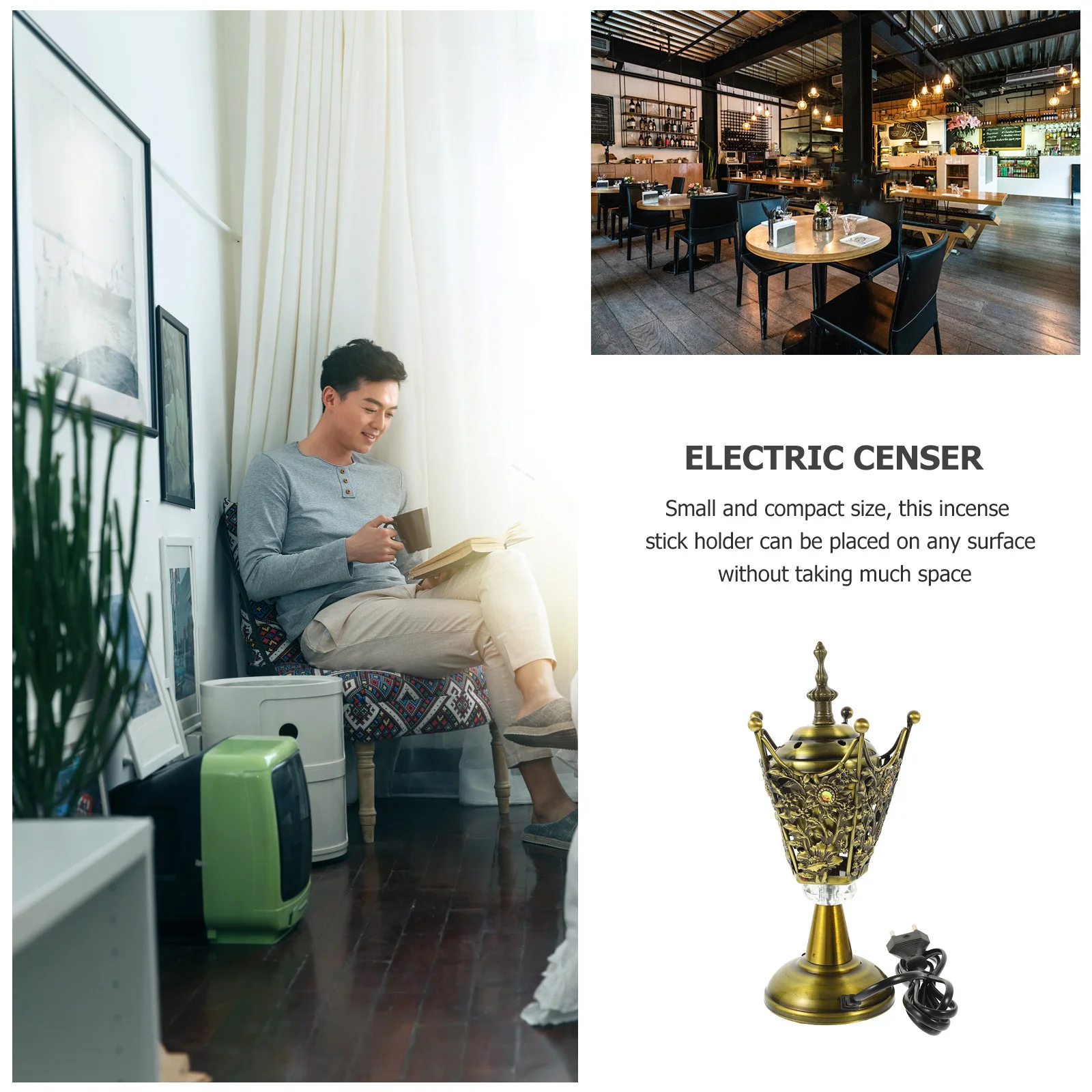 

Portable Electric Incense Burner Lightweight Aroma Stove for Indoor Use Home Decor Burner with Artistic Design Ideal for Tea