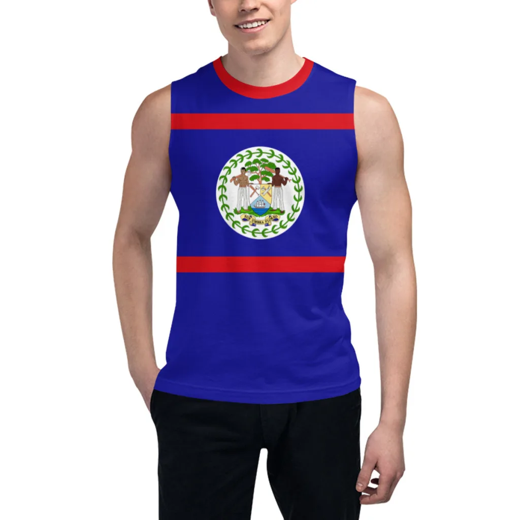 Sleeveless T-shirt Belize Flag 3D Men's Boys Tshirt Gyms Tank Tops Fitness Joggers Basketball Training Vest