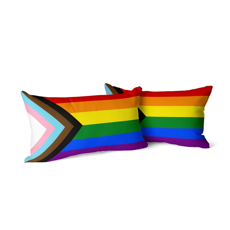 Aertemisi 20'' x 12'' Progress Pride Flag American Rectangular Throw Pillow Cushion Covers Cases Pillowcases 50cm x 30cm