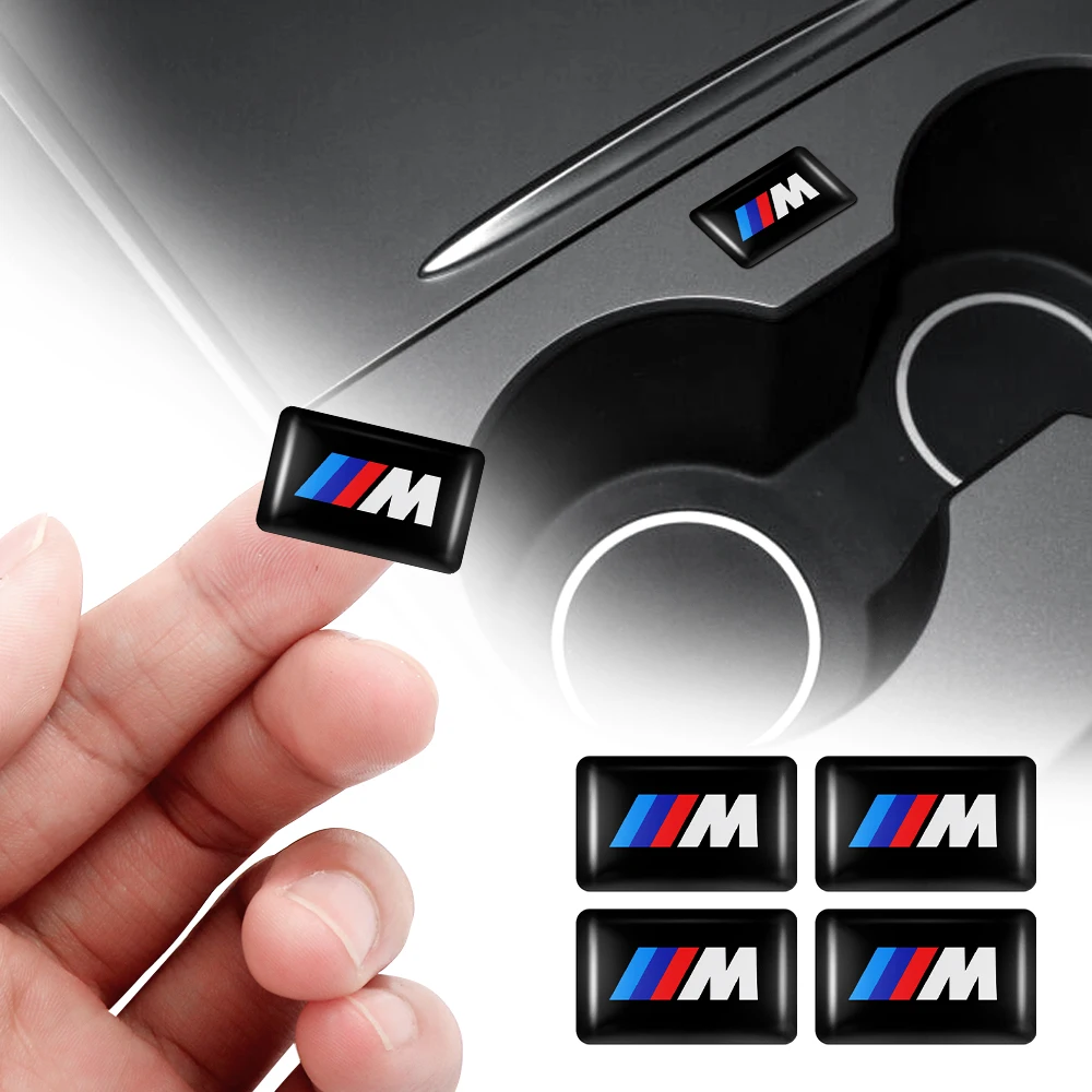 5/10/15PCS 3D Car Stickers Steering Wheel Audio Dashboard Badge Decal Tools For Bmw M E46 E90 F10 F20 F30 Auto Decor Accessories