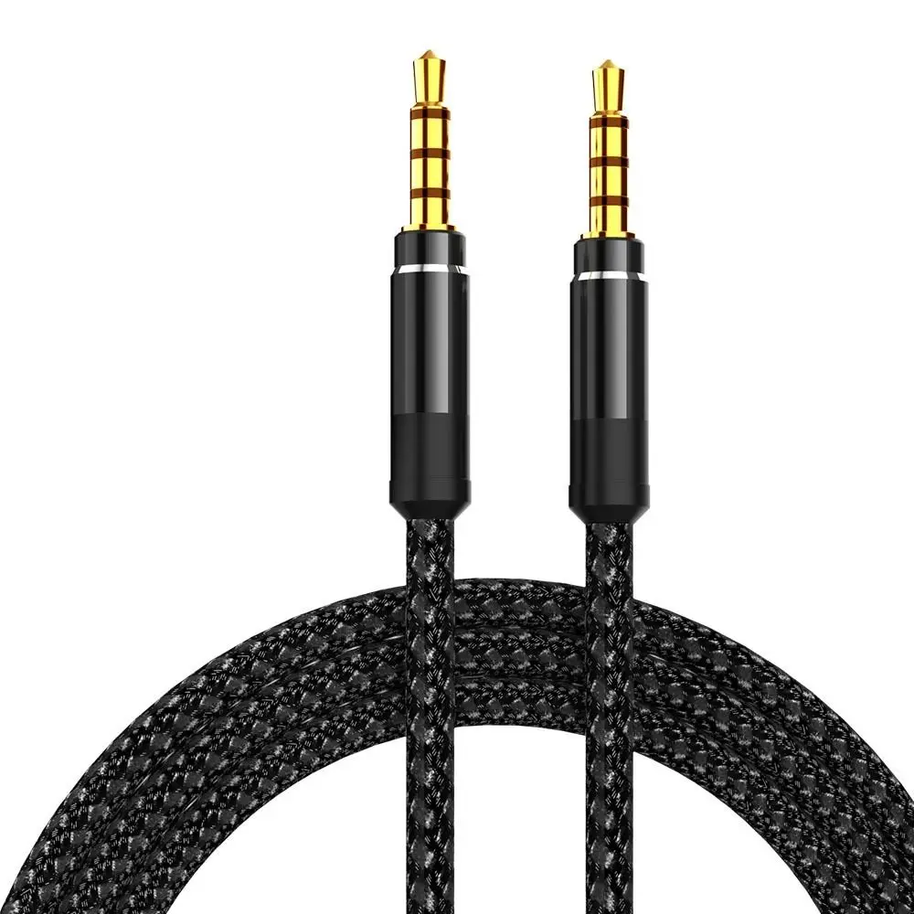 Shell Speaker Wire Male To Male Stereo Nylon Braid Audio Adapter Cord Headphone Extension Cord 3.5mm Audio Cable Car AUX Cable