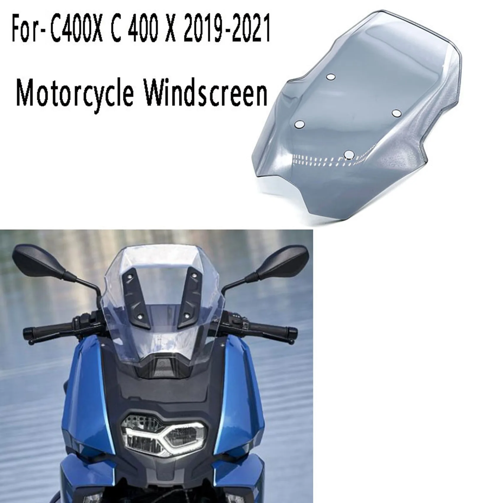 

WO-Motorcycle Windscreen Windshield Deflector Covers Wind Screen For-BMW C400X C 400 X 2019-2021