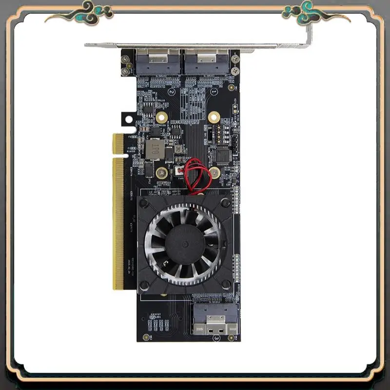 

АСПМА-М. 2 NVME SSD Плата расширения Pcie 3.0 X16 PLX8749 Совместимая внешняя видеокарта без раздельников с контроллером