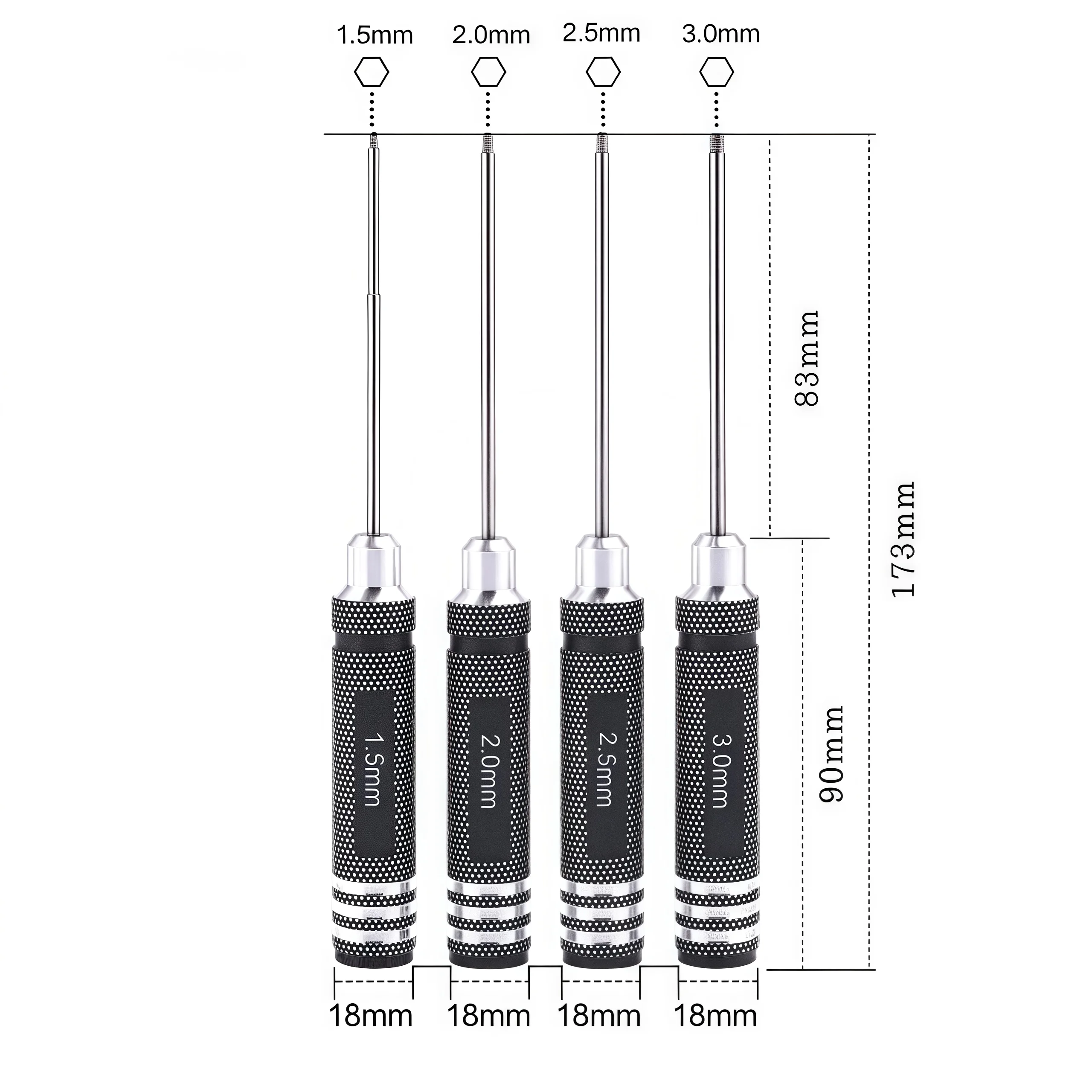 

Titanium Nitride Hex Driver Wrench Screwdriver 1 Piece 1.5mm/2mm/2.5mm/3.0mm For RC Helicopter