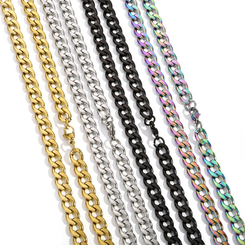 HIYEE NK Cuban Chain for Women Men Necklace Jewelry Gift Classic Style 50 Length For High Polished Non Fade Wholesale Fashion