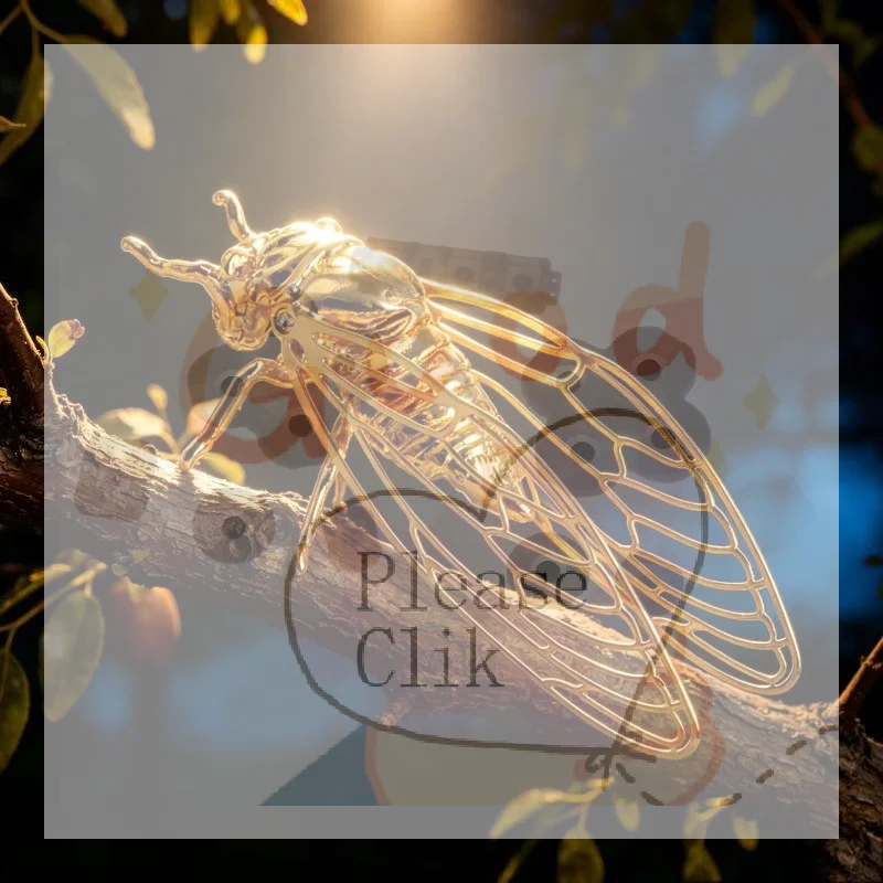 【HG】Creative Exquisite Cicada Figurine Mini Hollowed-out Alloy Animal Statue Retro Anti-rust Desktop Small Ornament Gift