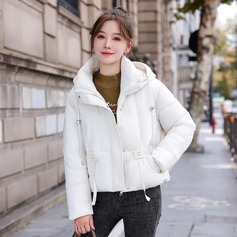 Autumn Winter New Down Cotton Jacket Women\'s Korean Cotton-Padded Thicken Warm Hooded Parkas Short Coat Female Casual Ladies Top