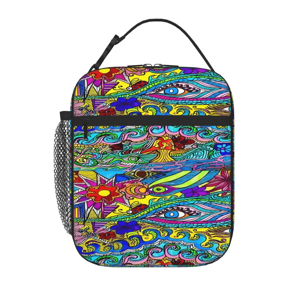 Bestselling Psychedelic Series Transparent Detail Picnic Lunch Bag Seaside Lunch Insulated Food Bag