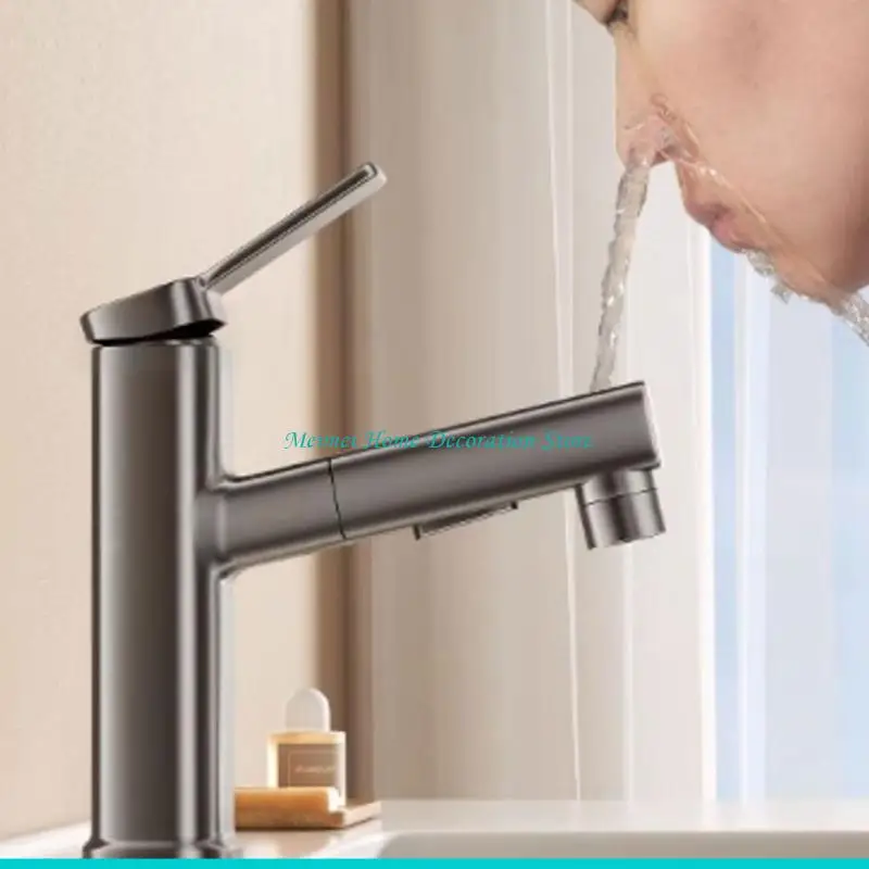 

H7BF раковина для ванной комнаты с одной ручкой горячая и холодная вода для вытягивания для ванны смеситель кухонные раковины