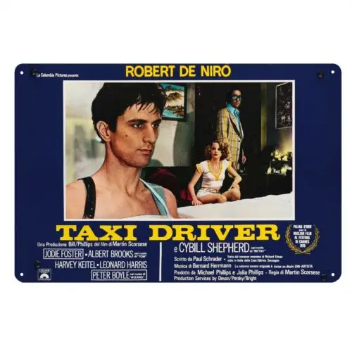 1p，Taxi Driver Rober De Niro Movie Metal Poster Tin Sign 20x30cm Collectable Plate