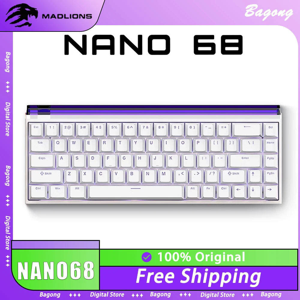 FGG Madlions NANO68 Magnetschalter-Tastatur, kabelgebunden, RGB 8000 Hz, Zero Deadzone RT0.01,