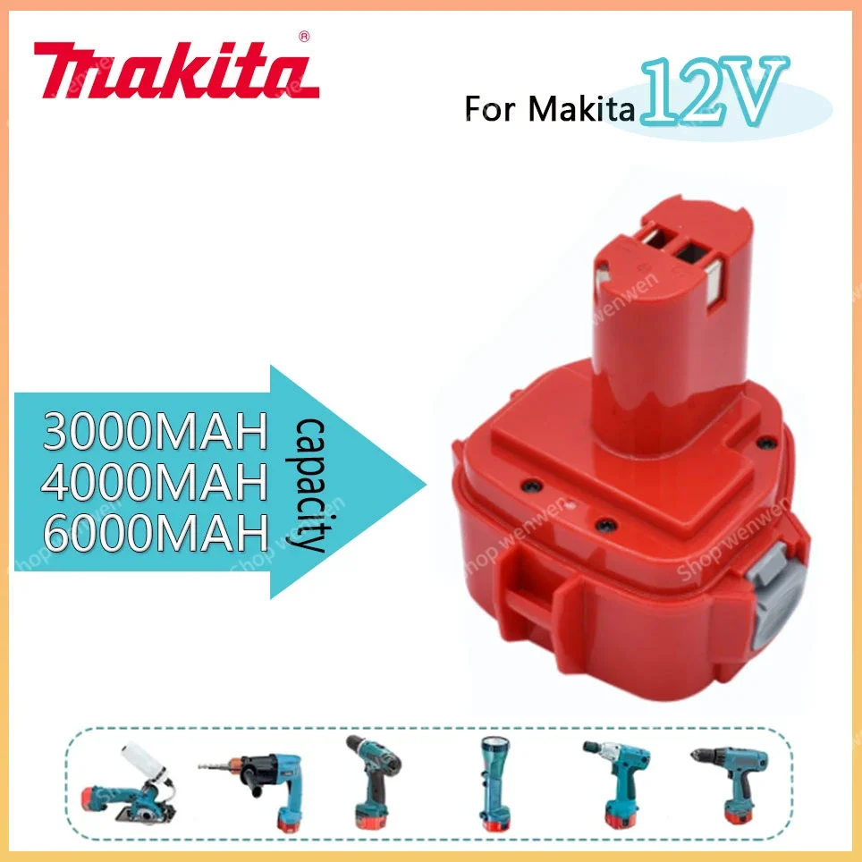 

12V 4000mAh For Makita PA12 Battery Ni-Mh 1200 1220 1201 1222 1233SA/B1235 192681-5 Cordless Tools Replacement Battery