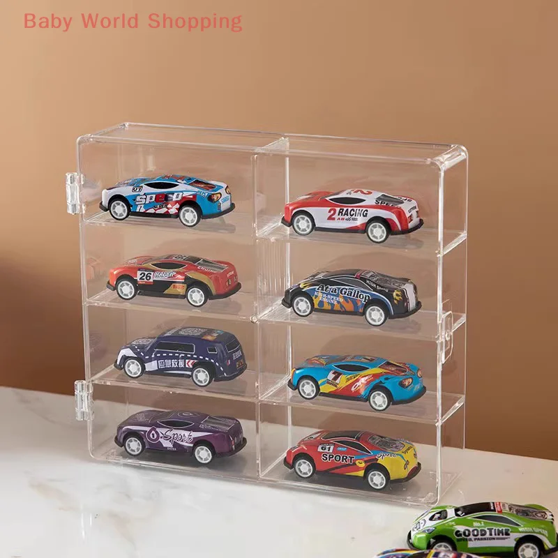 1 Piece Car Non Punching Adhesive Wall Transparent Storage Box 1:64 Acrylic Car Display Box For Car Model Toy Cabinet Rack