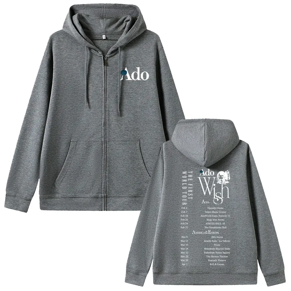 Hot Sale Ado World Tour 2025 Hibana Zipper Hoodie Men Women Fashion Japanese Style Zip Up Jacket Unisex Vintage Casual Hoodies