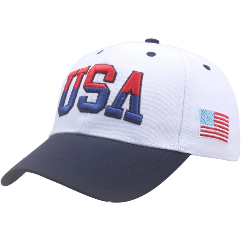 

Foetest Adjustable Hat Baseball Cap Outdoors Sports Embroidered Hats USA Caps