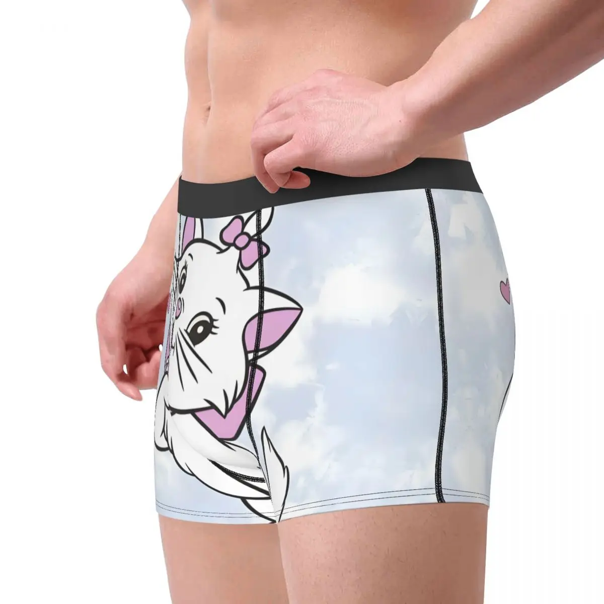 Intimo personalizzato Cartoon Marie Cat Uomo Stampa Archi animali Boxer Pantaloncini Mutandine Slip Mutande morbide