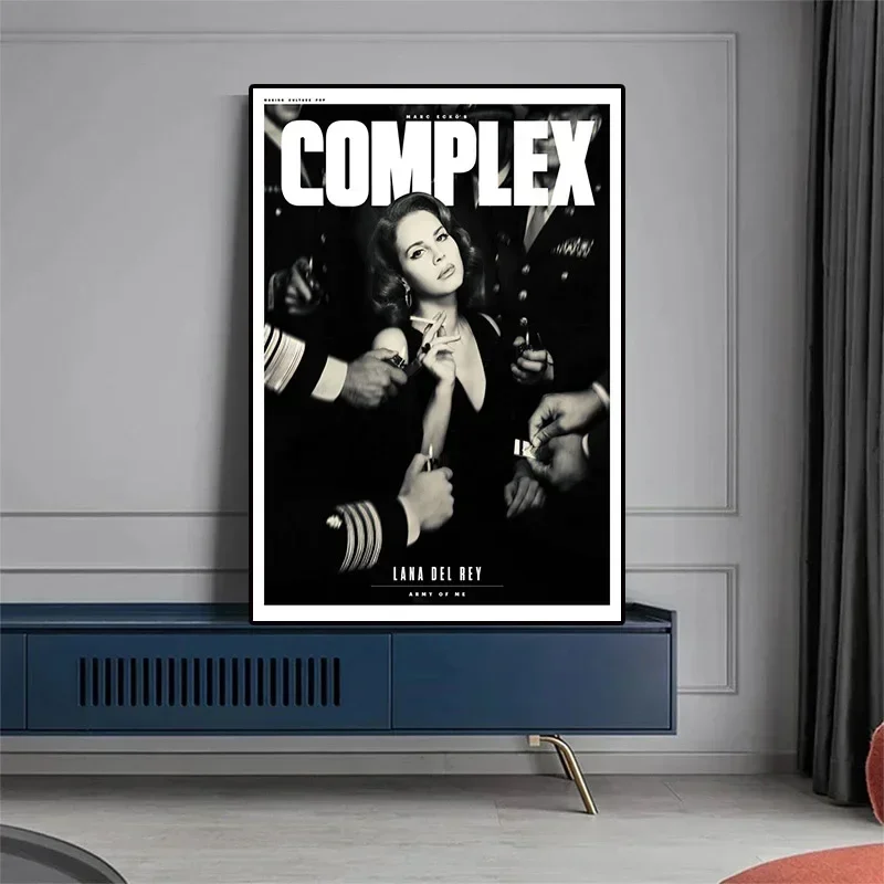 Singer Black And Pink Poster Wall Art Mural Lizzy Grant Music Album Cover Aesthetic Canvas Painting Wall Art Room Decoration