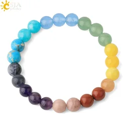 CSJA Natural Stone Bracelet Good Luck 7 Chakra Bracelet Friendship Jewelry Gift S552
