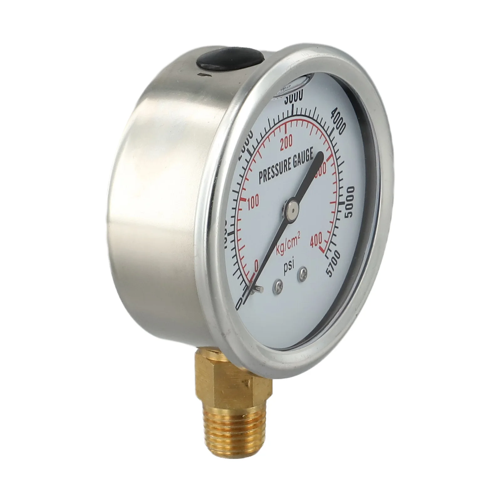 1pc Stainless Steel Pressure Gauge Hydraulic Oil Pressure Gauge 1/4 Inch NPT Mount 0-5000Psi For HVAC Systems