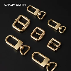 CRAZYSMITH 1PCS D Tail Hook Buckle D Ring Lobster Clasp Metal Roller Pin Buckle DIY Accessories for LV Bag Strap Belt Dog Collar