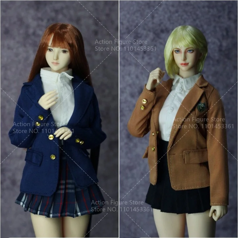 1/6 Scale Female Soldier Student British Style Jacket JK Uniform Long Sleeved Blazer Coat Fit 12Inch Action Figure Model Body