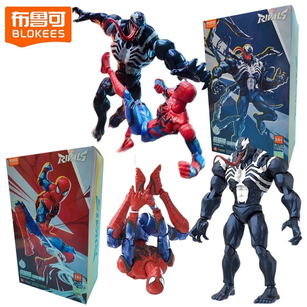 

New Genuine Blokees Marvel Champion Class Spider-man Venom Action Figures Fans’ Collectible Model Kits Assemble Toys Kids Gifts