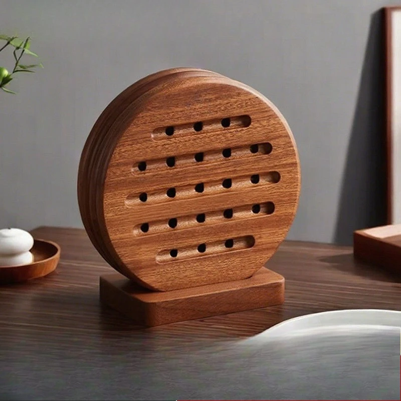 

Ebony whole wood solid wood anti-scalding and heat insulation pad high temperature plate mat household pot mat