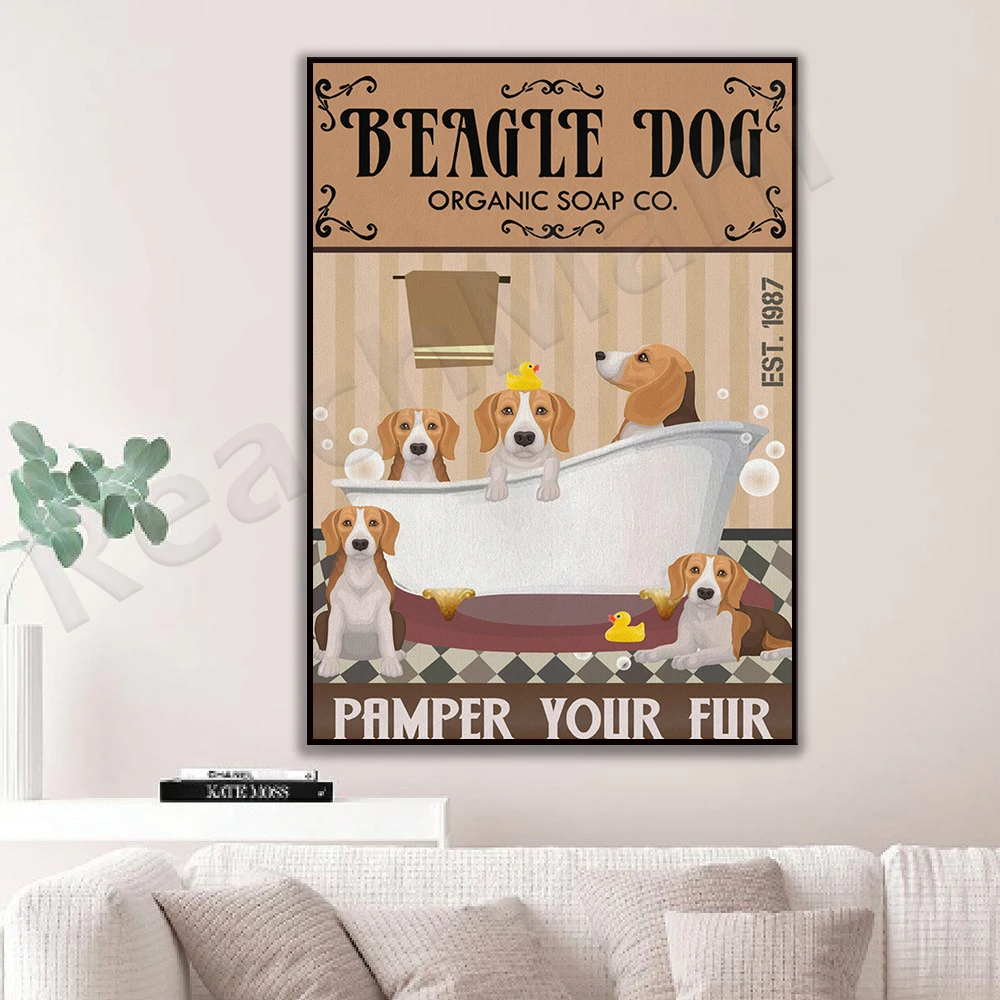 Beagle Organic Soap Company Canvas Poster Print Wall Art Anniversary Birthday Christmas Housewarming Gift Home Decor