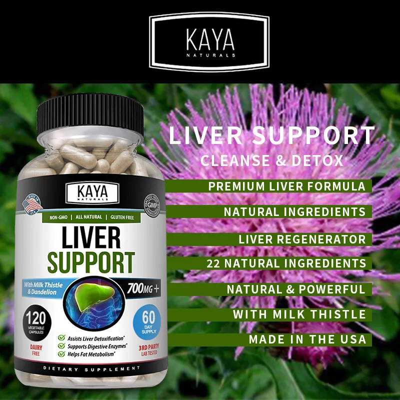 Liver Cleanse & Repair Capsules, Milk Thistle, Dandelion,  Liver Detoxification & Cleansing, Antioxidant & Cell Support