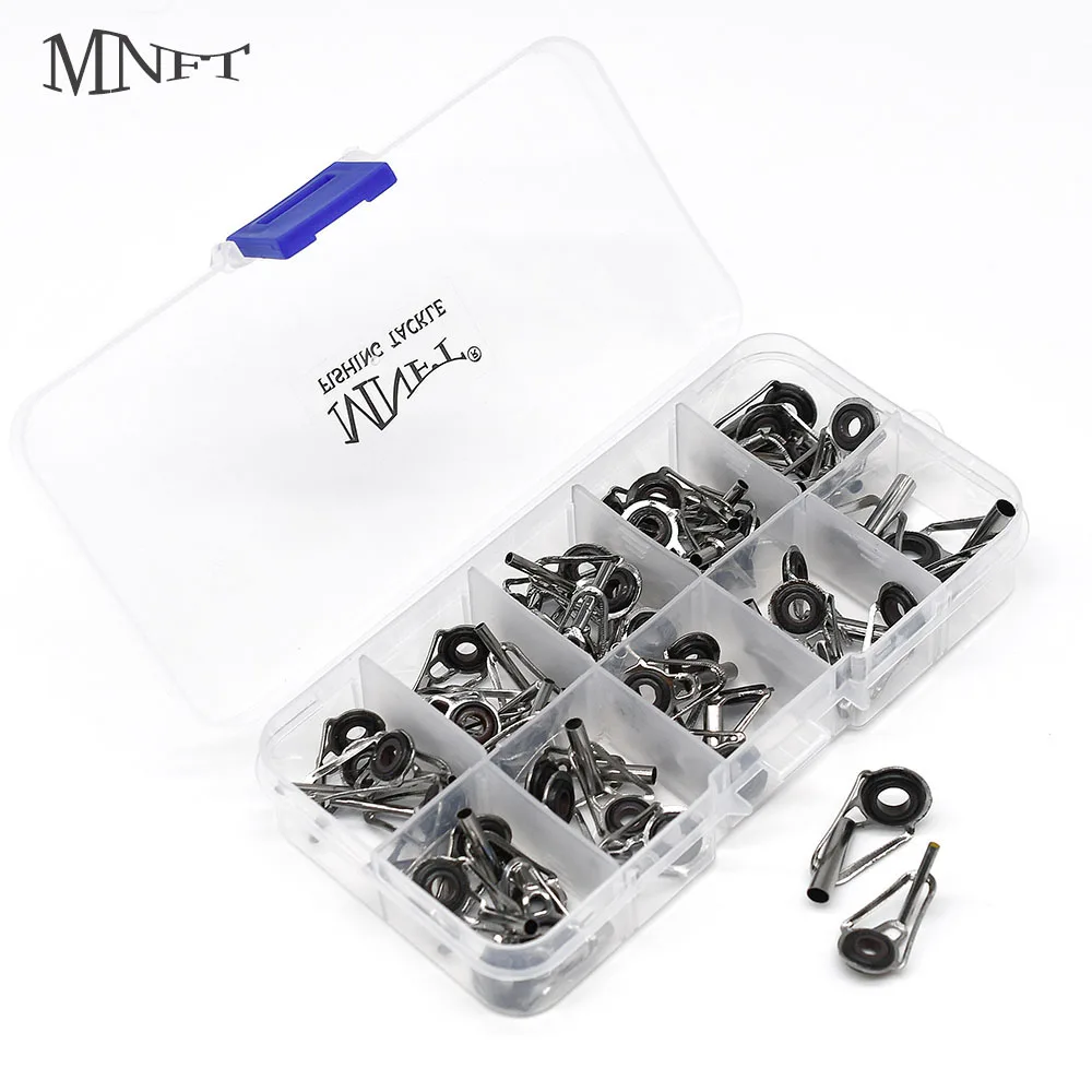 MNFT 80PCS Fishing Rod Tip Eyes Repair Kit Stainless Steel Ceramic Ring Guide Rod Tip